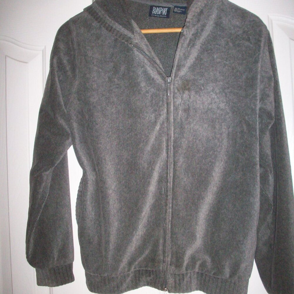 Ladies Blassport by Bill Blass Hoodie Jacket Size Small Full Zip V Neck Corduroy